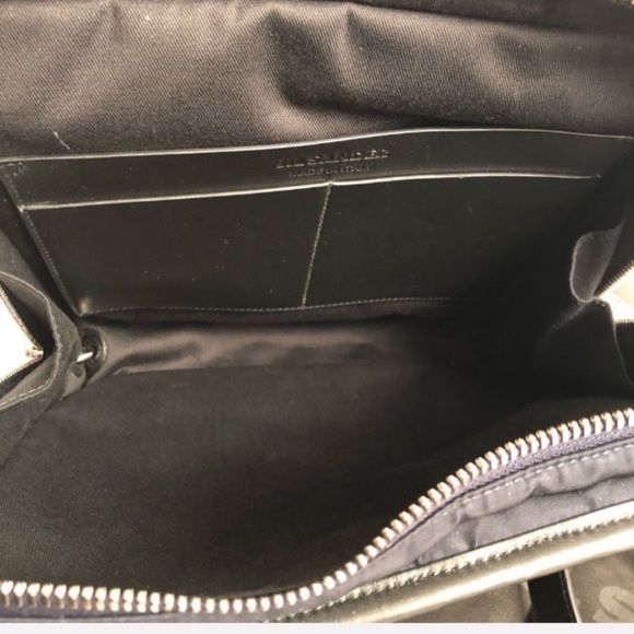 Jil Sander navy square canvas backpack crossbody bag - Picture 3 of 8